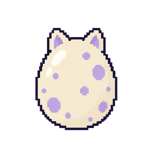 Mythkit egg, speckled with lilac and topped with little ears