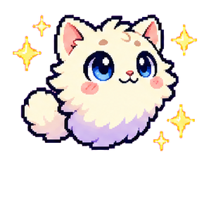 Mewlet, round cream baby Mythkit with enormous eyes